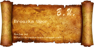 Broszka Ugor névjegykártya